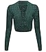 Thever Women Ladies Long Sleeve Knitted Metallic Lurex Shrug Cardigan Bolero Crop Top