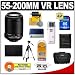 Nikon 55-200mm f/4-5.6G ED IF AF-S DX VR [Vibration Reduction] Zoom Nikkor Lens with 4Gb Card + Case + EN-EL9 Battery + Tripod + Accessory Kit for Nikon D40, D40x, D60, D3000, D5000 Digital SLR Cameras