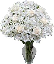 Flower Gift Sets - Ivory Queen with Hourglass Vase Ivory Queen with Hourglass Vase