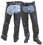 Black Leather Motorcycle Chaps - Leatherbull (Free U.S. Shipping)