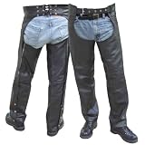 Black Leather Motorcycle Chaps - Leatherbull (Free U.S. Shipping)