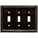 Brainerd 64408 Beaded Triple Toggle Switch Wall Plate / Switch Plate / Cover, Venetian Bronze