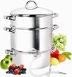 Cook N Home 9-1/2-Quart Stainless-Steel Juicer Steamer
