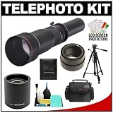 Vivitar Series 1 650-1300mm f/8-16 Telephoto Zoom Lens & 2x Teleconverter (= 650-2600mm) with Case + Tripod + Accessory Kit for Sony Alpha NEX-3, NEX-5, NEX-C3, NEX-5N, NEX-7 Digital SLR Cameras