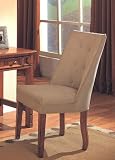 Contemporary Button Accent Beige Microfiber Chair
