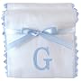 Princess Linens Garden Pique Burp Pad Set - White with Light Blue Rick Rack Trim-G