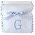 Princess Linens Garden Pique Burp Pad Set - White with Light Blue Rick Rack Trim-G