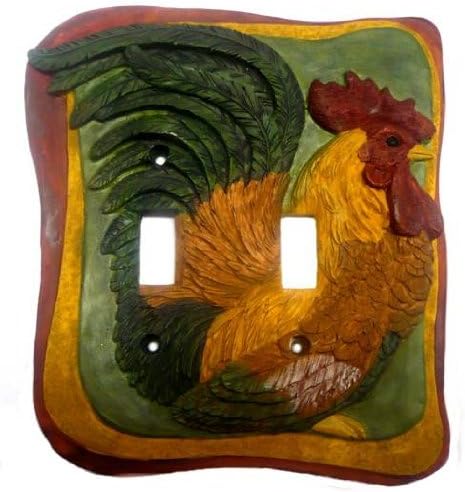French Country Rooster Kitchen Decor Double Switch Plate Cover