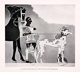 1929 Halftone Print Hound Horse Art Costume Greek Mycenae Pet Attendant Fresco - Original Halftone Print