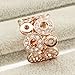 FM42 Pave Crystal Open Circle Design Luxury Cocktail Wide Ring R246