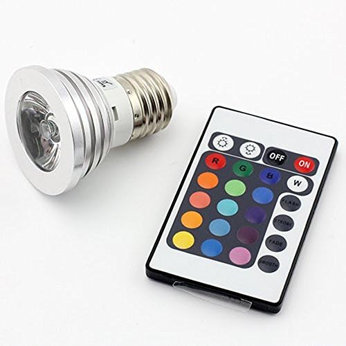 MiiRii 3W E27/E26 Medium Screw Base RGB Multi-color LED Light Bulb 16 Color Changing Lamp AC 85~265V IR Remote Control Bars/KTV/Party/Show Mood Light