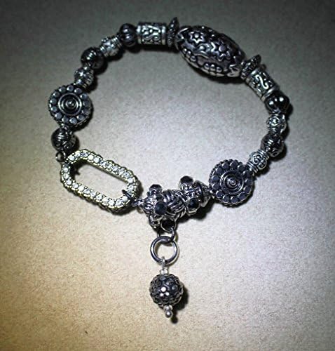 Silver tone crystal bracelt