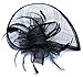 AM CLOTHES Womens Formal Party Cocktail Flower Feather Headband Fascinator Black