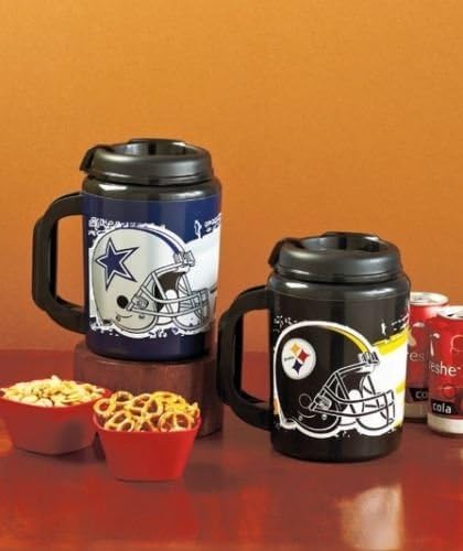 NFL Pittsburgh Steelers Travel Mug - Jumbo 34 Oz - Insulated Chugger with Lid & Wraparound Design