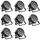 Eyourlife 8PCS 18 X 3W LED DJ Par Lights 54W RGB PAR64 DMX512 For Stage Party Show