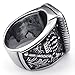 KONOV Mens Stainless Steel Ring, Vintage Gothic Crown Leo King Signet, Black Silver