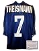 Joe Theismann Notre Dame Fighting Irish NCAA Hand Signed Authentic Style Home Blue Jersey