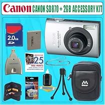 Canon PowerShot SD870IS 8MP Digital Camera with 3.8x Wide Angle Optical Image Stabilized Zoom (Black) + 2GB Deluxe Accessory Kit