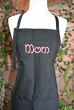 Black "Mom" Embroidered Apron