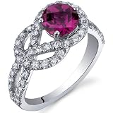 Gracefully Exquisite 1.00 Carats Ruby Ring in Sterling Silver Size 5 to 9