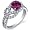 Gracefully Exquisite 1.00 Carats Ruby Ring in Sterling Silver Rhodium Finish Size 5