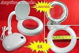 5X POWER MAGNIFY DESK LAMP FLEXIBLE ARM w/GLASS LENS WHITE LIGHT
