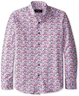 Bogosse Men's Floral Print Sportshirt, White/Print, 4/L US