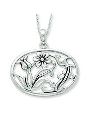 Sterling Silver Antiqued Always Here For You 18in Necklace. Metal Weight- 9.1g.