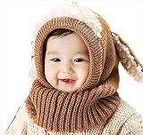 (ボナスティモーロ) Buona stimolo 赤ちゃん ニット帽 モコモコ 子羊ちゃん 首まで スッポリ 暖か かわいい ベビー 子ども 用 (03:ブラウン)