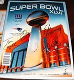 Super Bowl XLVI Official Game Day Program Autographed by New York Giants Stars
