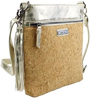 Pixie Mood "Claudia" Light Metallic Glitter Cork and Vegan Leather Crossbody Handbag