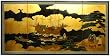 Classic Japanese Chinese Asian Wall Art - 36" x 72" Dragon Boat Oriental Gold Leaf Screen Painting