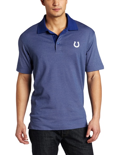 NFL Indianapolis Colts Men's DryTec Birdseye Polo, Tour Blue, Large