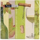3 packs of White Wine Chardonnay Frascati Italian design cocktail napkins, pack of 20