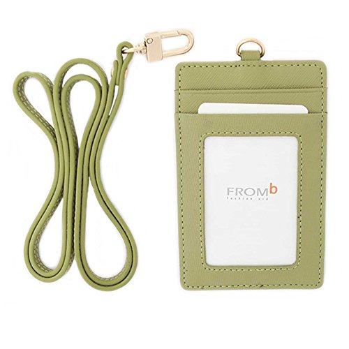 Genuine leather card holder necklace neck business id b…