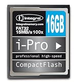 Integral Flash Memory 16GB I-Pro Compactflash 100x