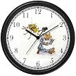 Little Miss Muffet & Spider No.1 - from Mother Goose by Artist: Sylvia Long Wall Clock by WatchBuddy Timepieces (Black Frame)