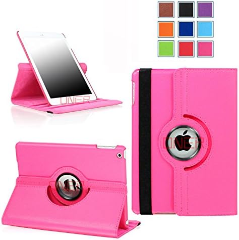 VinYe iPad 2/3/4 Case - 360 Degree Rotating Stand Case with Smart Cover Auto Sleep / Wake Feature For Apple iPad 2/3/4 with Retina Display (iPad 2/3/4, Hot Pink)