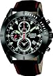 Pulsar Men's PF8305 Sport Chronograph Black Dial Leather Strap Watch