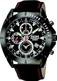 Pulsar Men's PF8305 Sport Chronograph Black Dial Leather Strap Watch
