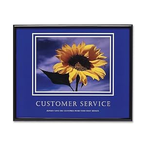 Advantus Framed Motivational Print, Customer Service, 30 x 24 Inches, Black Frame (AVT78027)