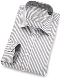 English Laundry Men's Solid Grey Shirt With White Stripe