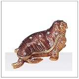 Jewelry Trinket Box with Crystal - Walrus Design