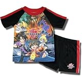 Bakugan Battle Brawlers Athletic Style, short-sleeve, short leg pajamas in Red/Black for boys