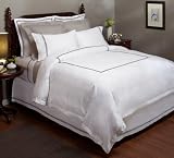 Pinzon 400-Thread-Count Egyptian Cotton Sateen King Hotel Stitch Duvet Cover, Black