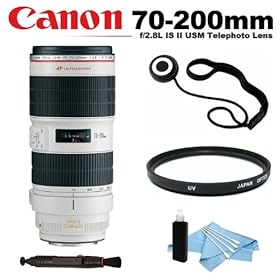 Canon EF 70-200mm f/2.8L IS II USM Telephoto Zoom Lens + UV (Ultra Violet) Filter + Lens Cap Keeper + Lens Cleaning Pen + Cleaning Kit For Canon Rebel XS, T1i, T2i, T3, T3i, T4i Digital Cameras