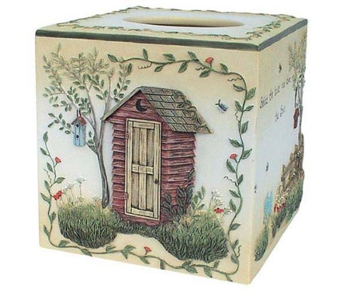 Blonder Home Accents Expressions Linda Spivey Outhouse Tissue Box Cover