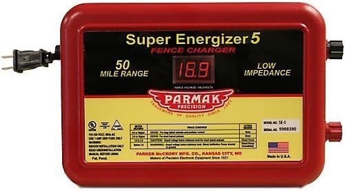 Parmak Super Energizer 5 Low Impedance 110/120 Volt 50 Mile Range Electric Fence Controller SE5 by Parmak