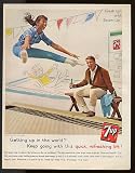 1961 7-Up Soda Couple Trampoline Print Ad
