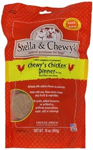 Stella & Chewy's Freeze Dried Dog Food for Adult Dogs, Chicken Patties, 15 Ounce Bag - 2 Pack